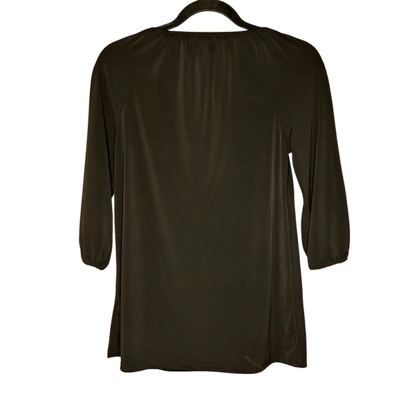 Ellen Tracy Black Blouse with Elastic Sleeve - Size XS - Picture 2 of 5